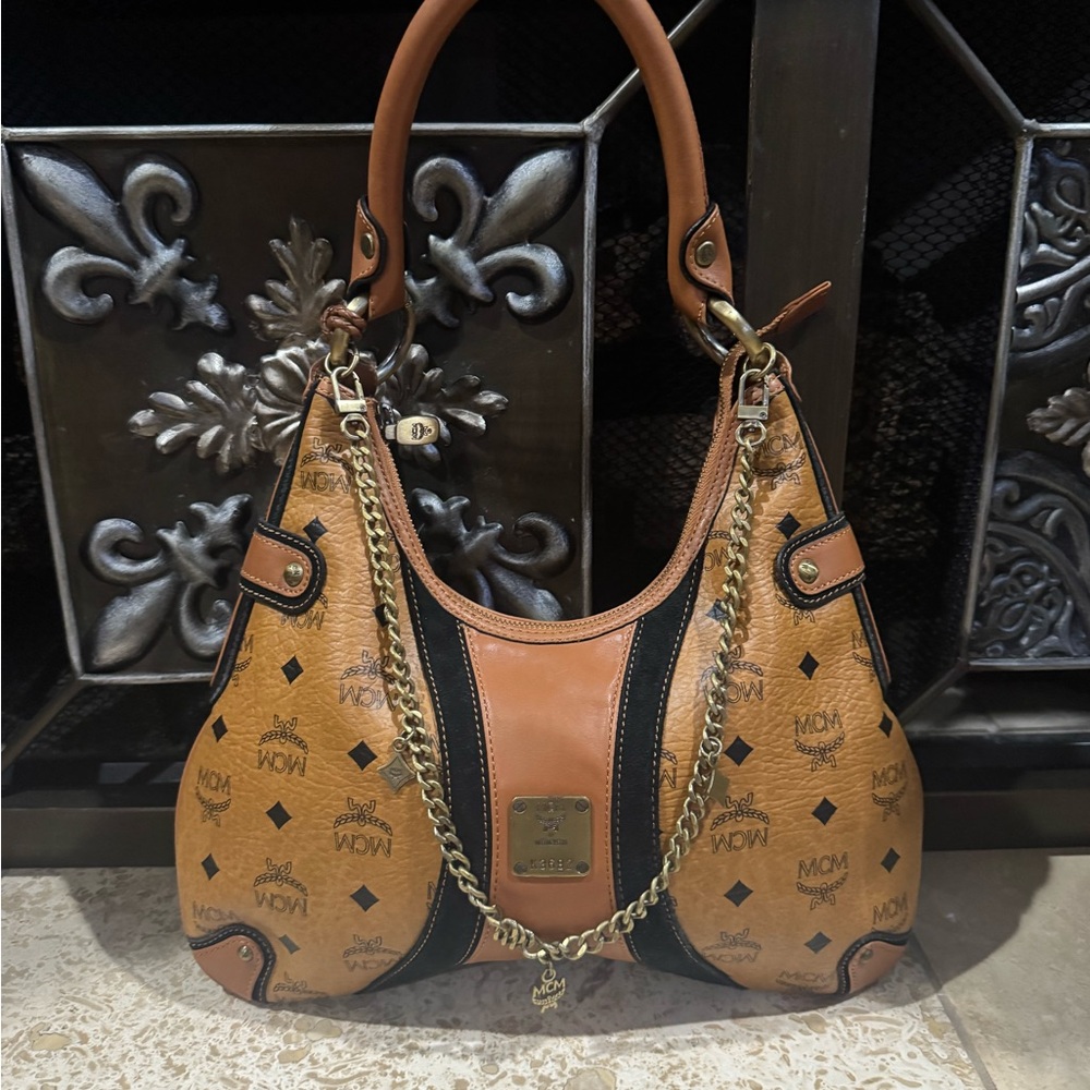 MCM Tan and Black Women's Bag